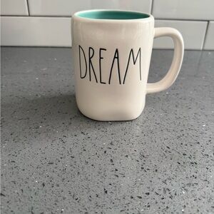 Rae Dunn White Mug with Teal Interior - Dream